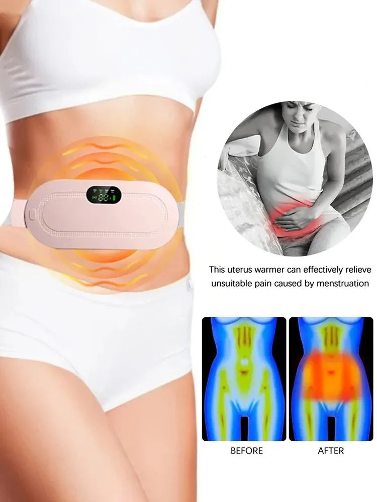 Digital Period Pain Relief Pad – Heating & Vibrating Belt for Menstrual Cramps