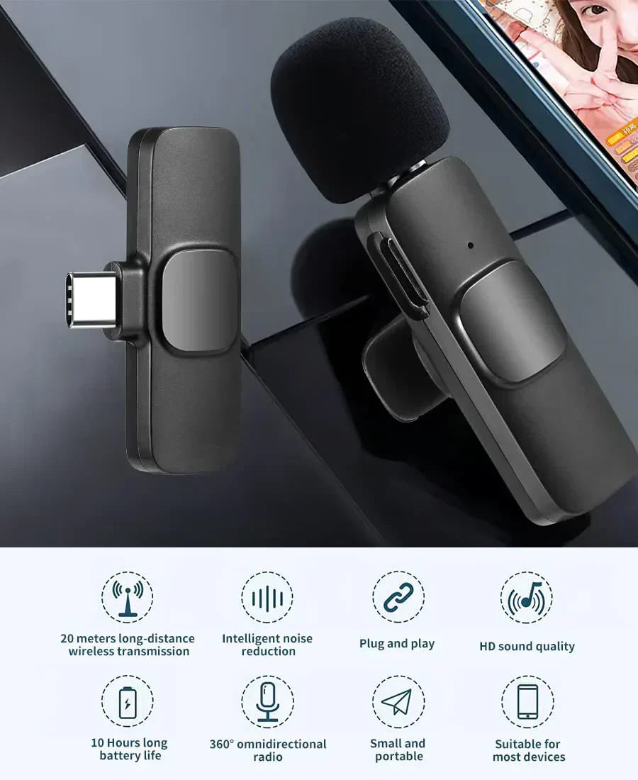 K8 Type-C Wireless Microphone – Crisp, Clear Audio Anywhere