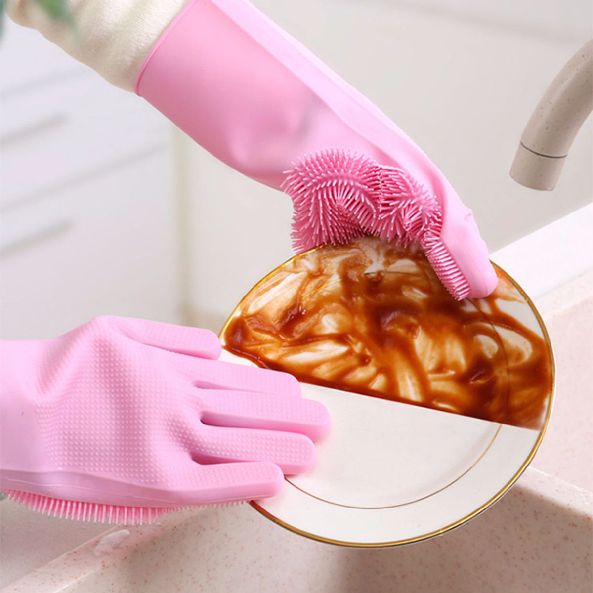 2pcs Silicone Washing Gloves – Durable, Convenient, and Multi-Purpose