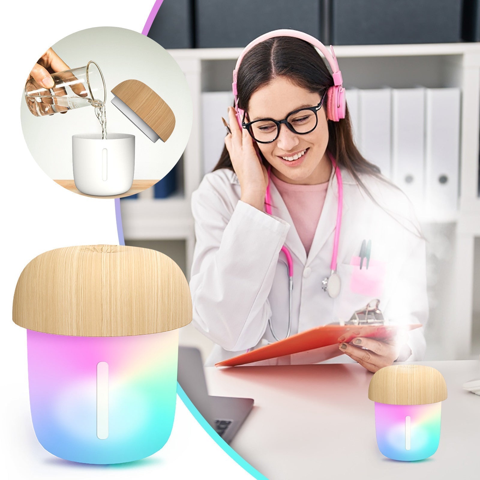 Mushroom Shape Portable Mini Humidifier – Compact Design, Big Comfort