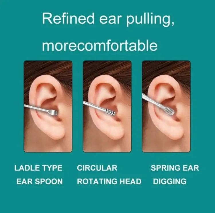 6 Pcs Ear Pick Tools for Safe & Effective - Ear Wax Cleaning Kit